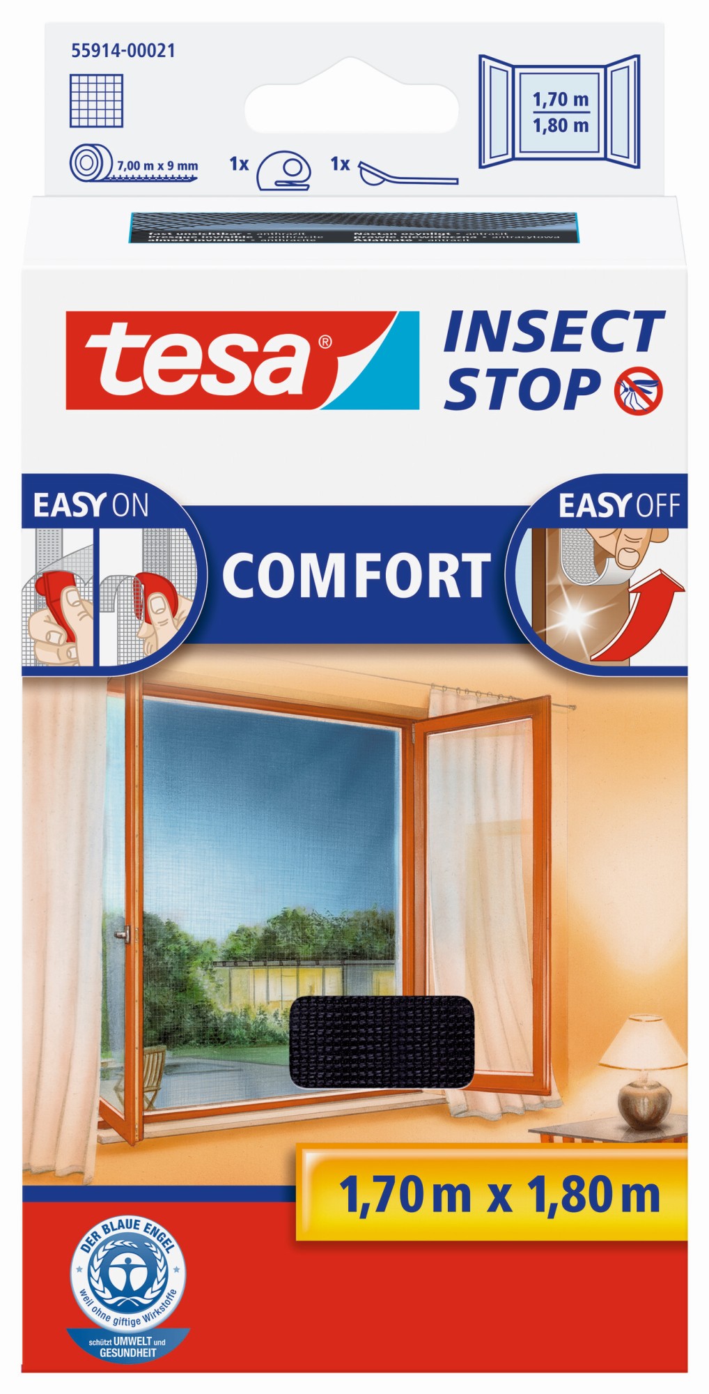 MALLAS VENTANAS COMFORT 1,7X1,8 NEGRA