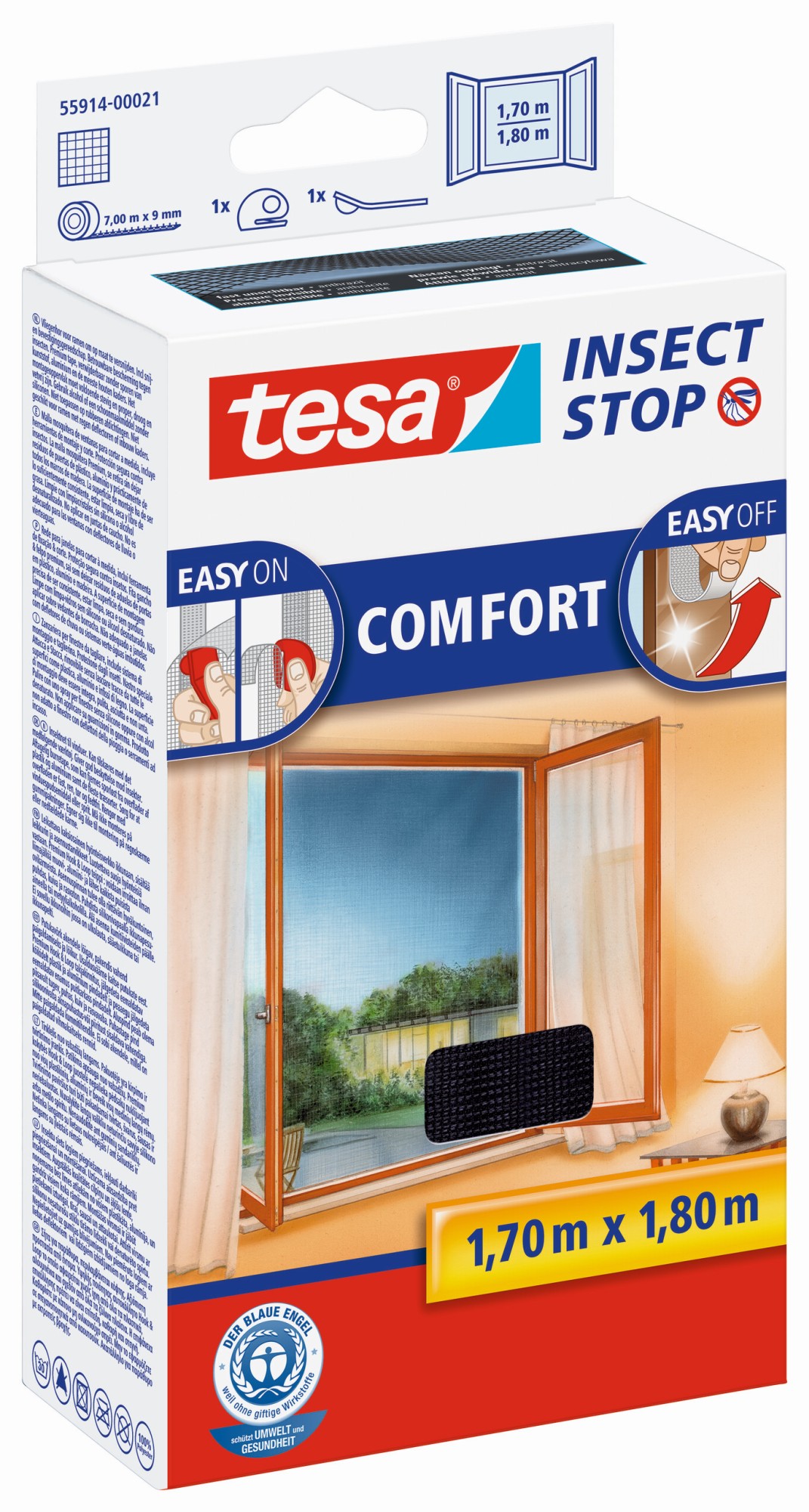 MALLAS VENTANAS COMFORT 1,7X1,8 NEGRA