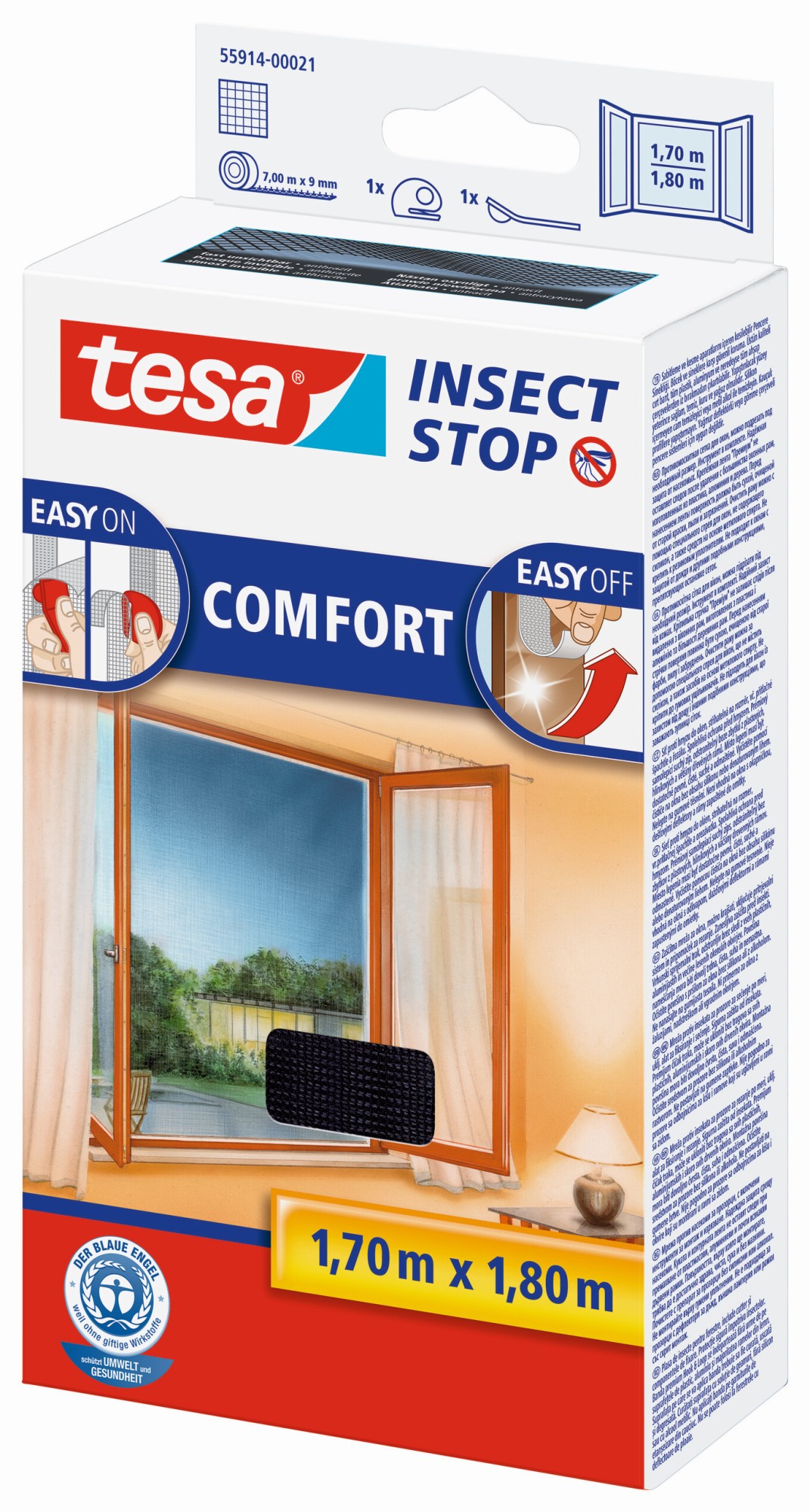 MALLAS VENTANAS COMFORT 1,7X1,8 NEGRA