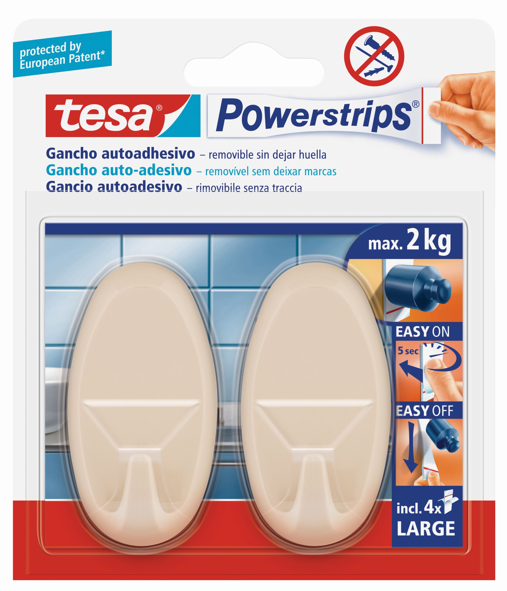 Ganchos L Oval Beige