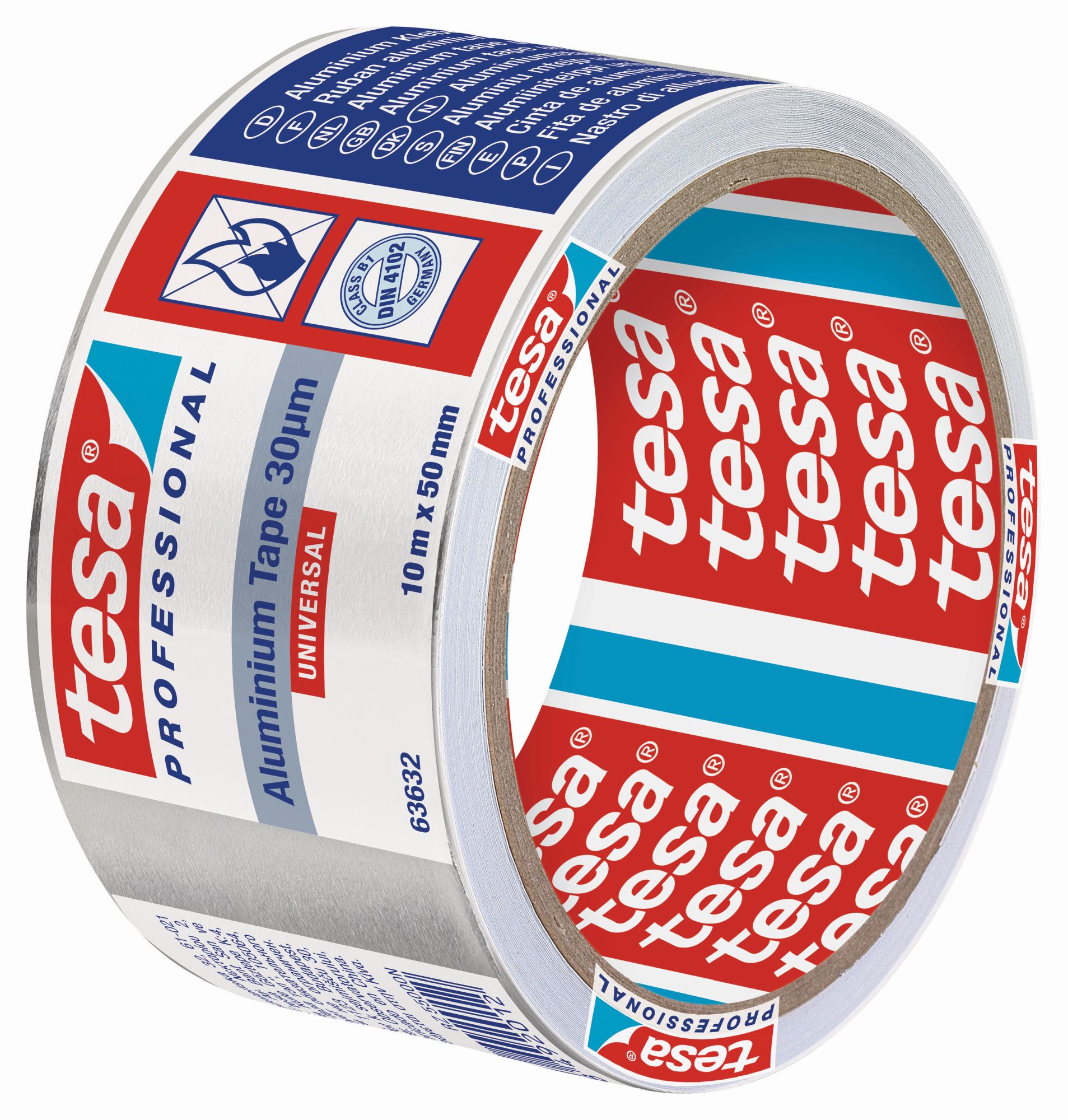 tesa Cintas de Aluminio Universal 30 micras 10m x 50mm con protector