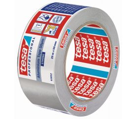 tesa 63652 cinta aluminio, 50µm, 25m:50mm, plata, con liner