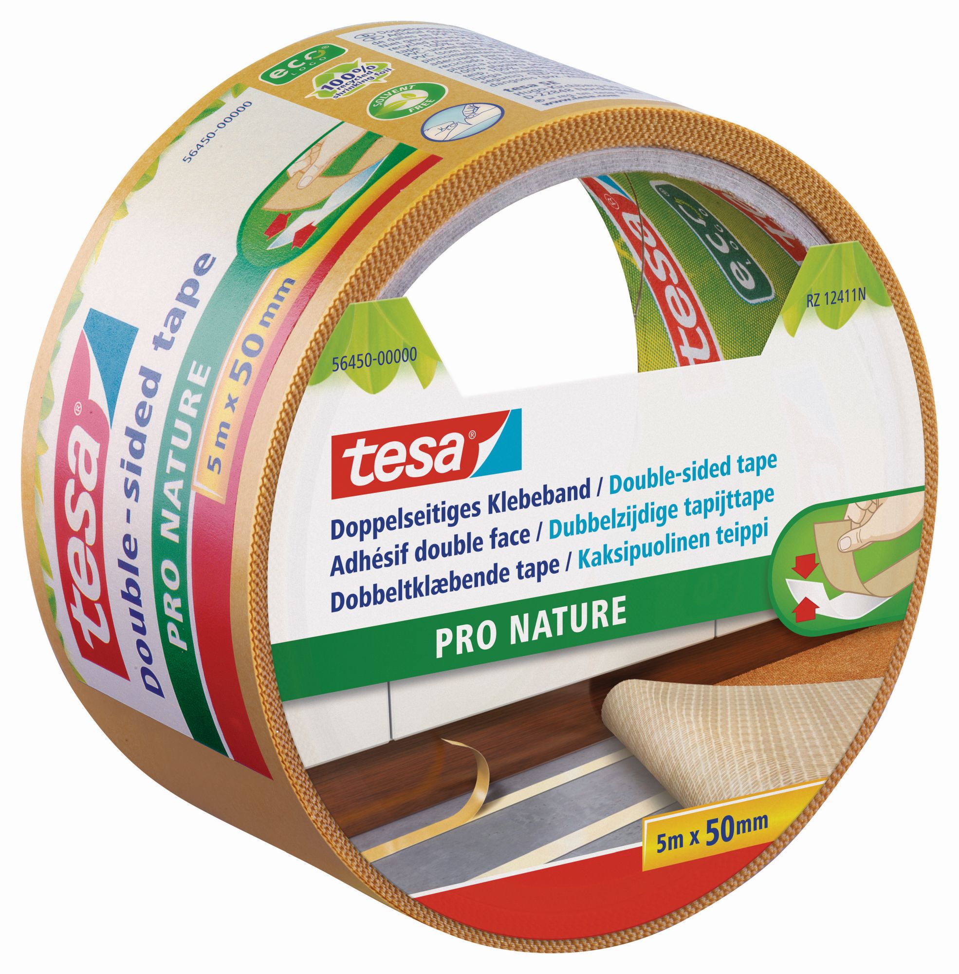 tesa® ecoLogo Doble cara Cinta d/c ECO Universal 5m x 50mm blanco