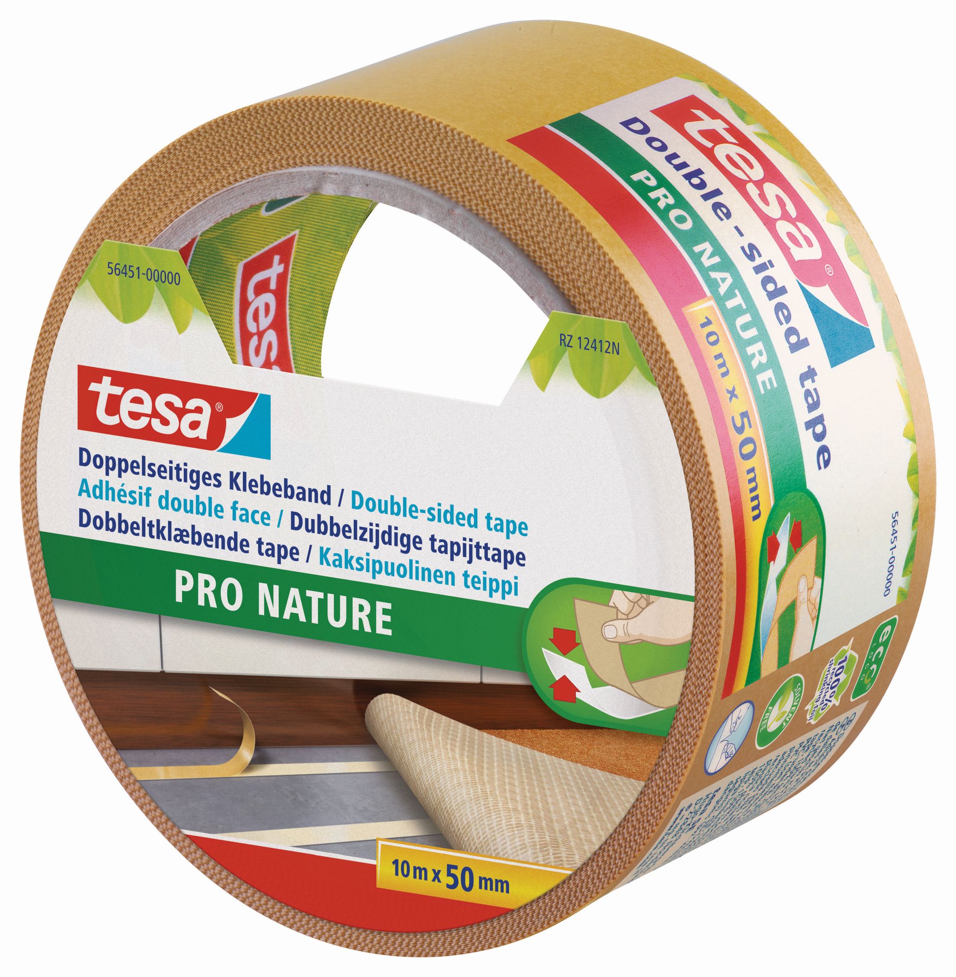 tesa® ecoLogo Doble cara Cinta d/c ECO Universal 10m x 50mm blanco