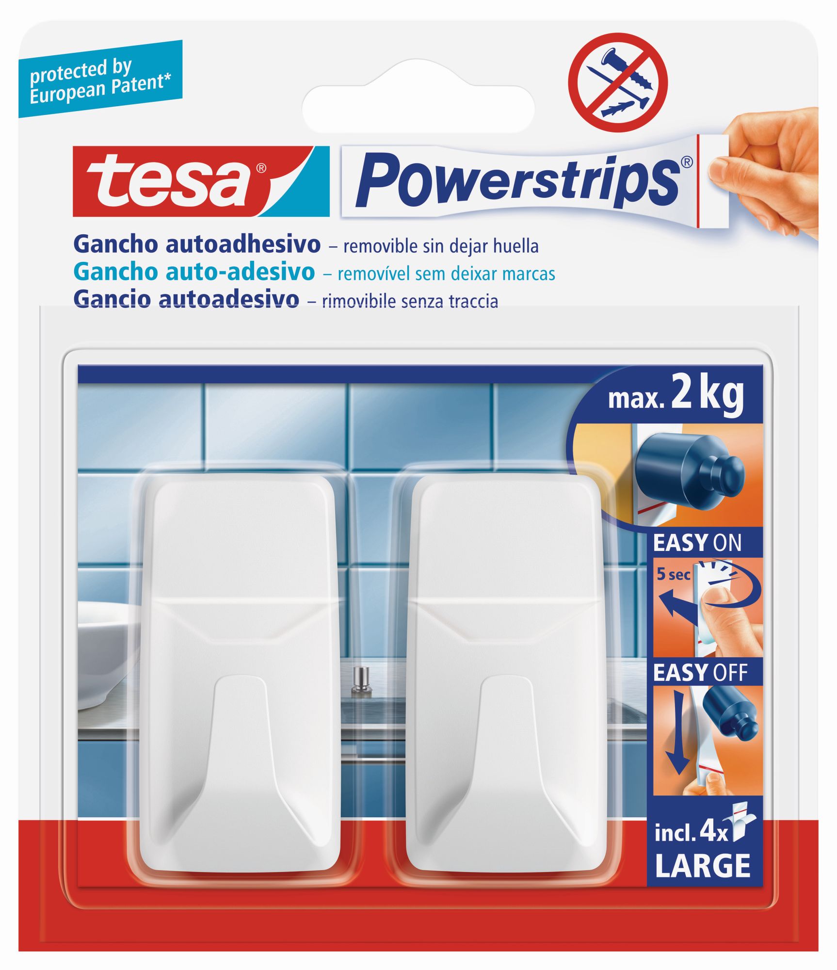 Ganchos L Clásicos blancos Redondeado NUEVO