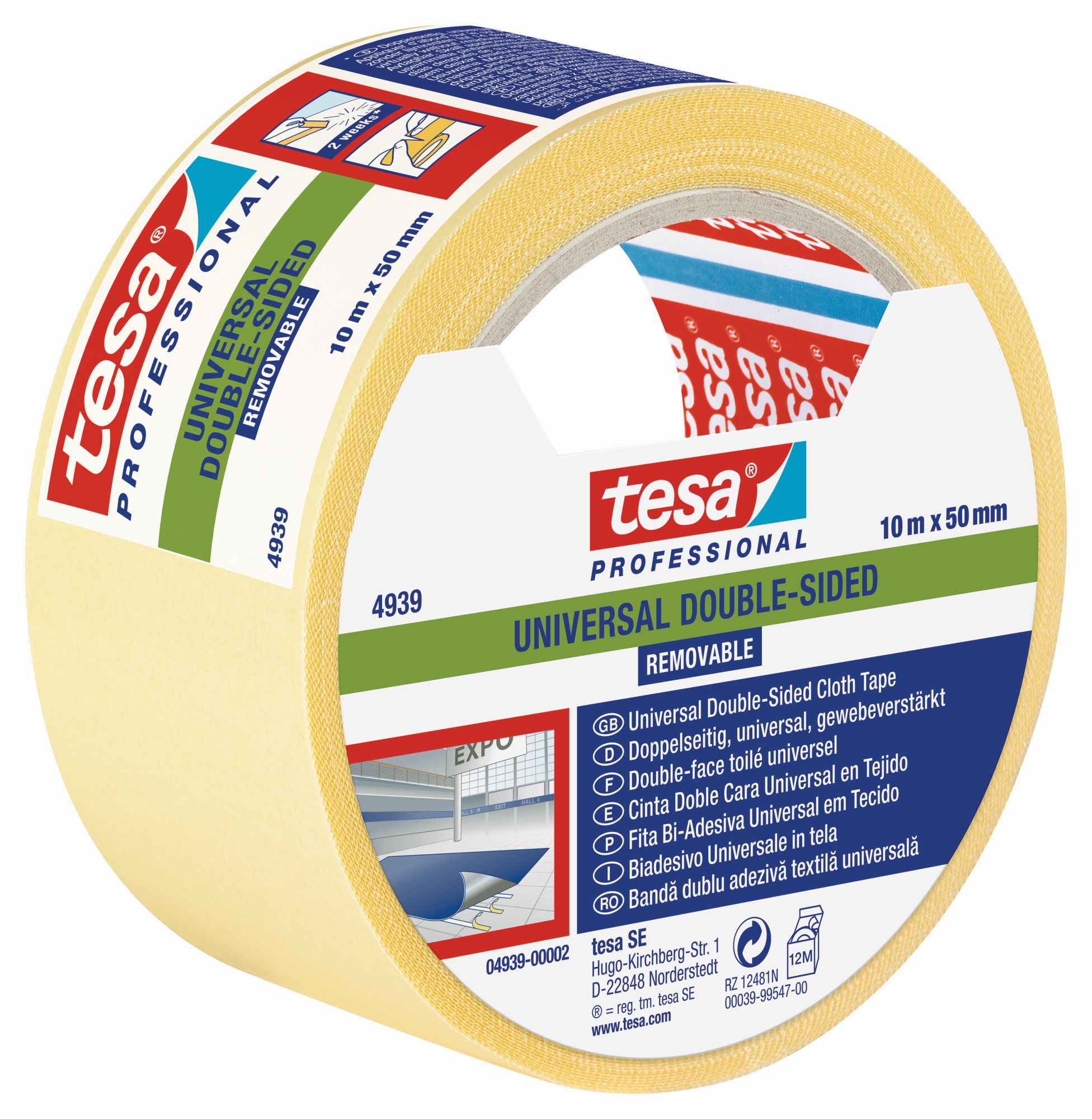 tesa 4939  Doble cara Universal - Removible 10m x 50mm