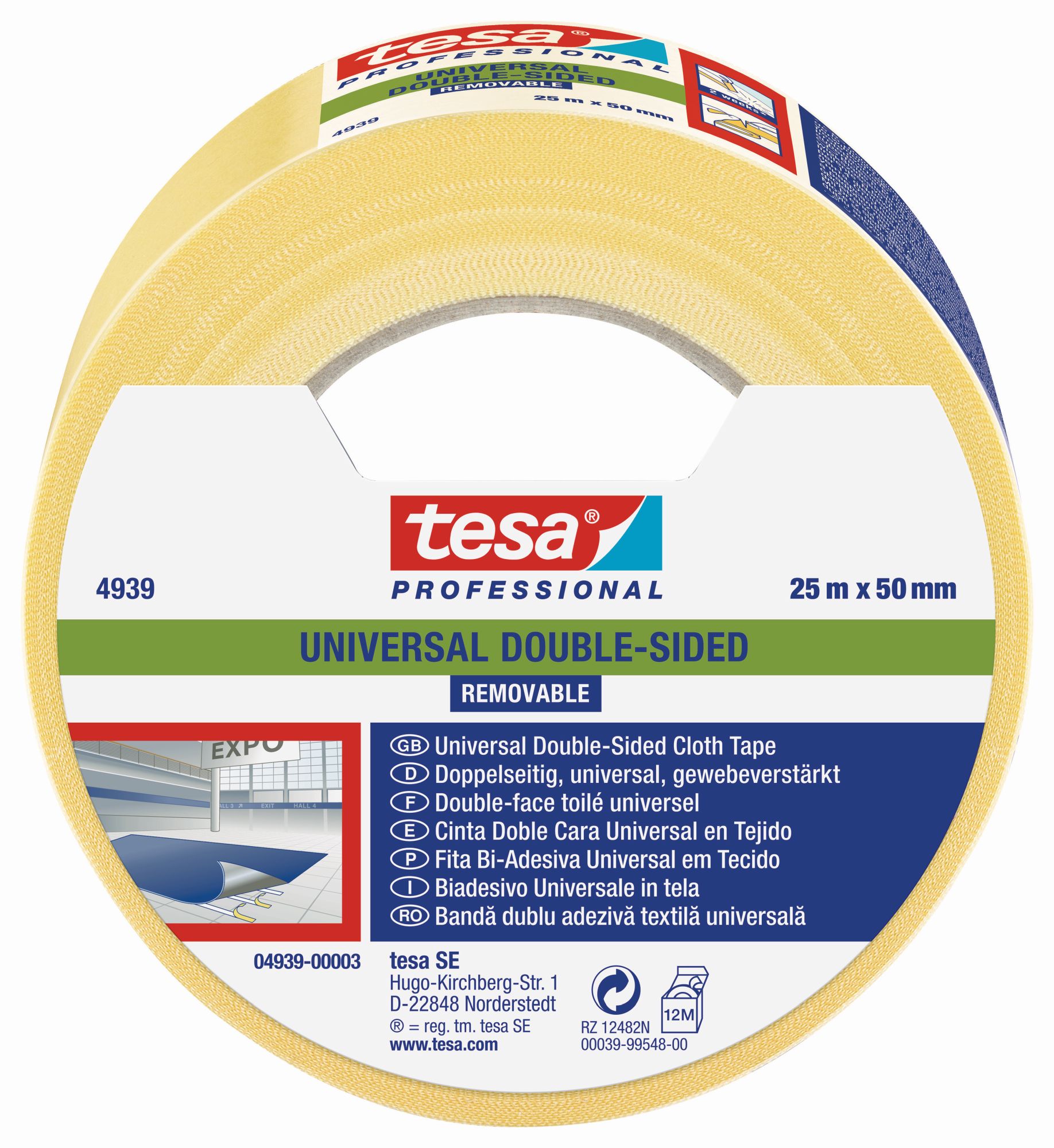 tesa 4939  Doble cara Universal - Removible 25m x 50mm