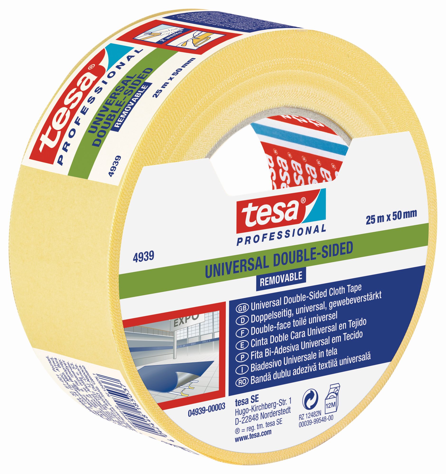 tesa 4939  Doble cara Universal - Removible 25m x 50mm