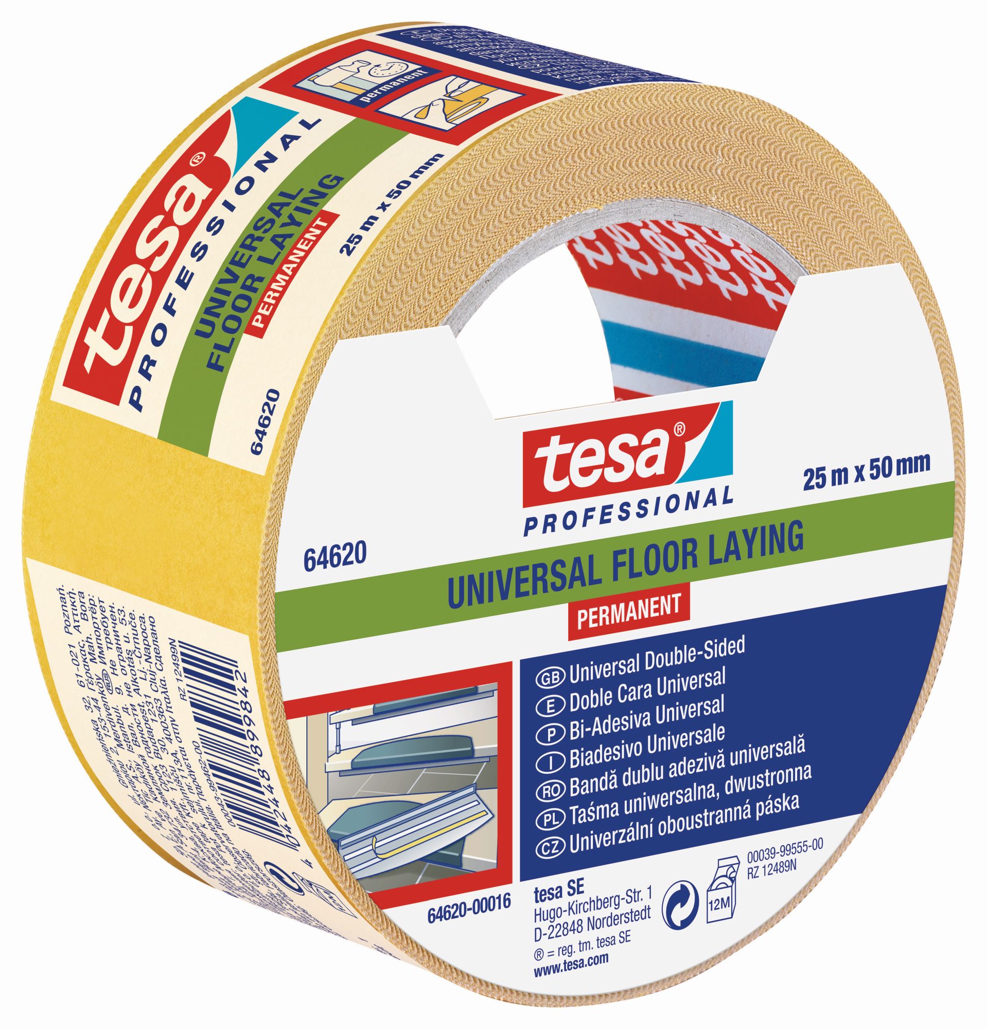 tesa 64620 Suelos Universal - Permanente 25m x 50mm