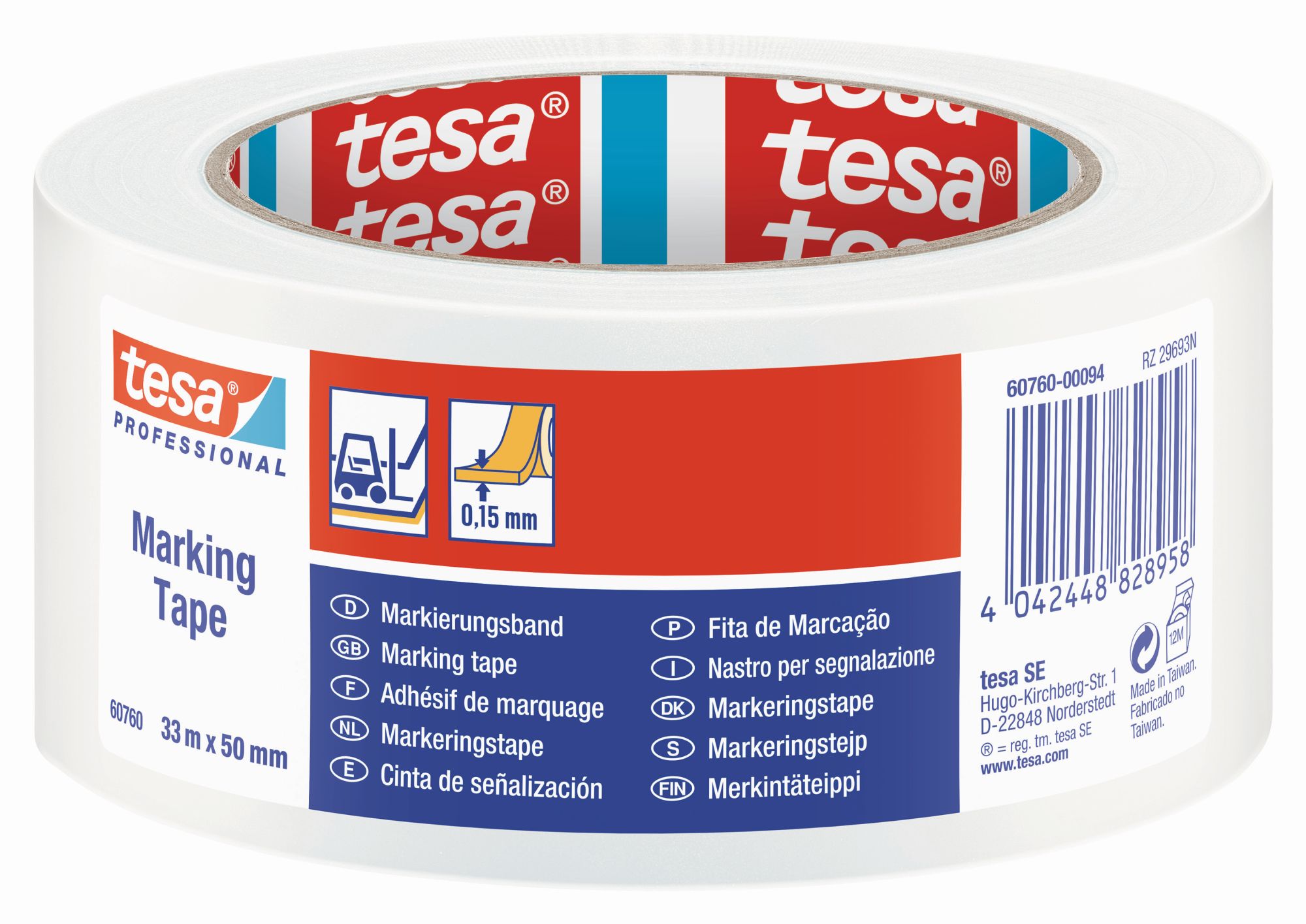 tesa 60760 Cintas Señalización temporal 33m x 50mm Blanca