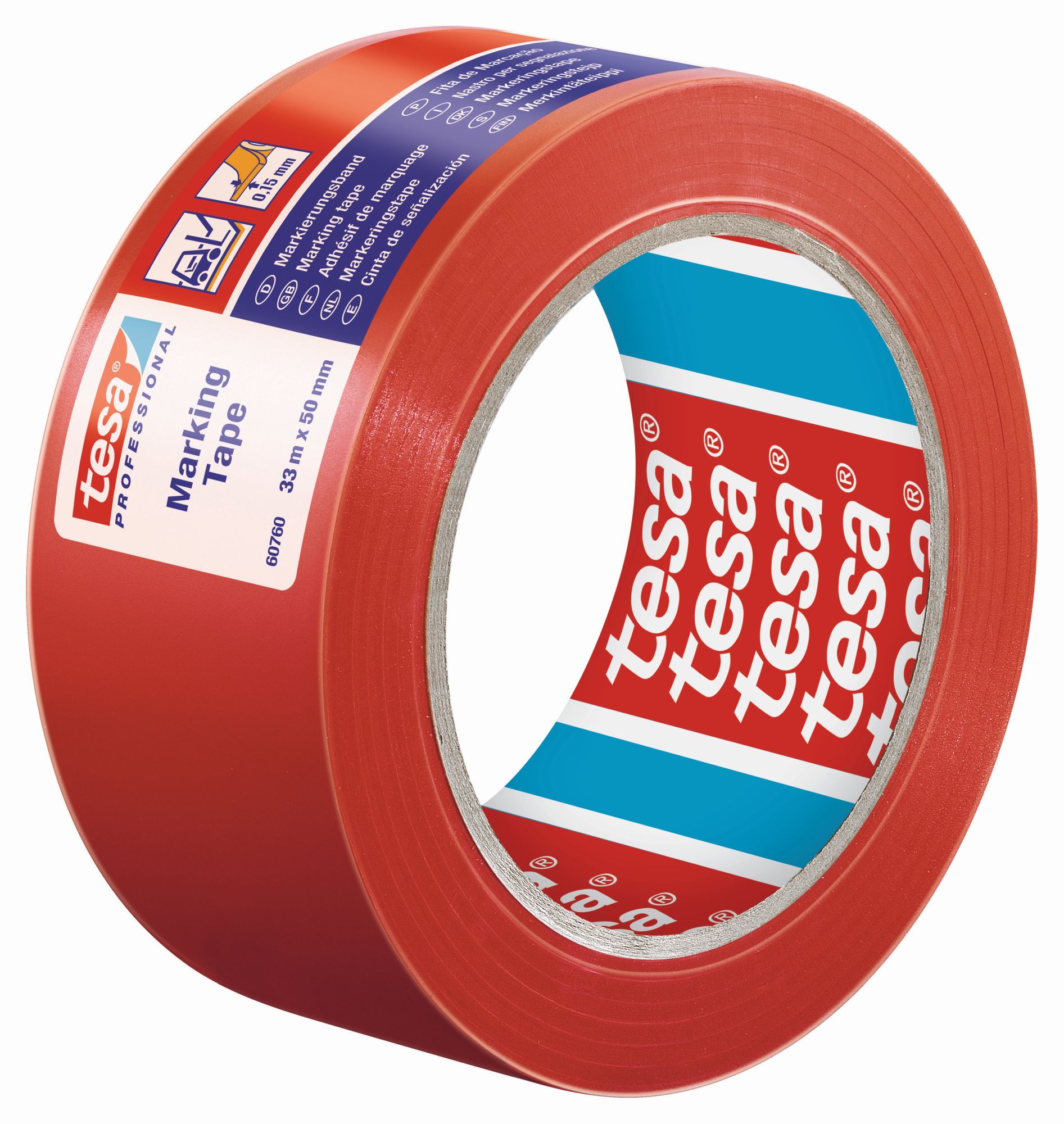 tesa 60760 Cintas Señalización temporal 33m x 50mm Roja