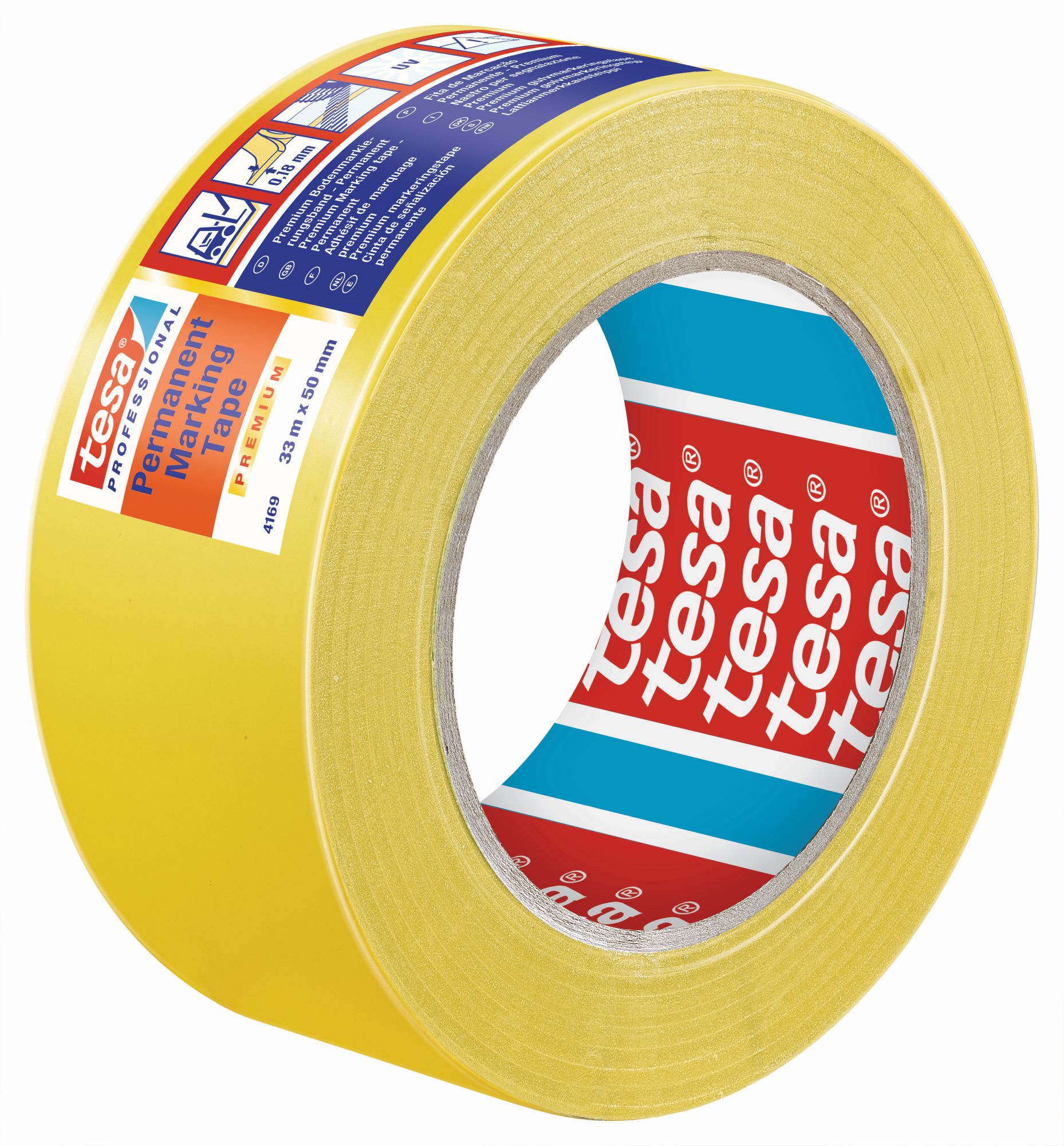 tesa 4169 Cintas Señalización permanente 33m x 50mm Amarilla