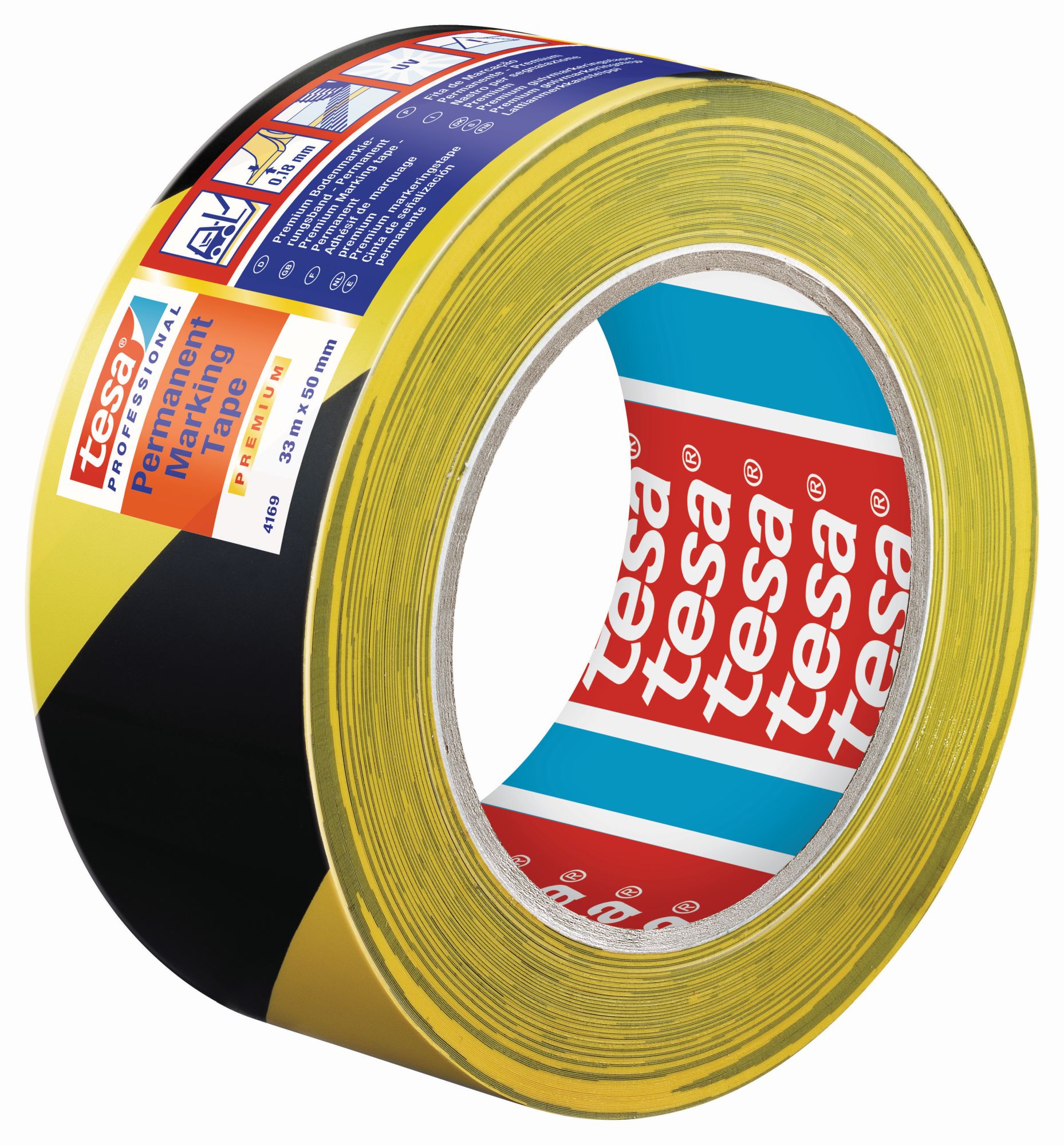 tesa 4169 Cintas Señalización permanente 33m x 50mm Negra/Amarilla