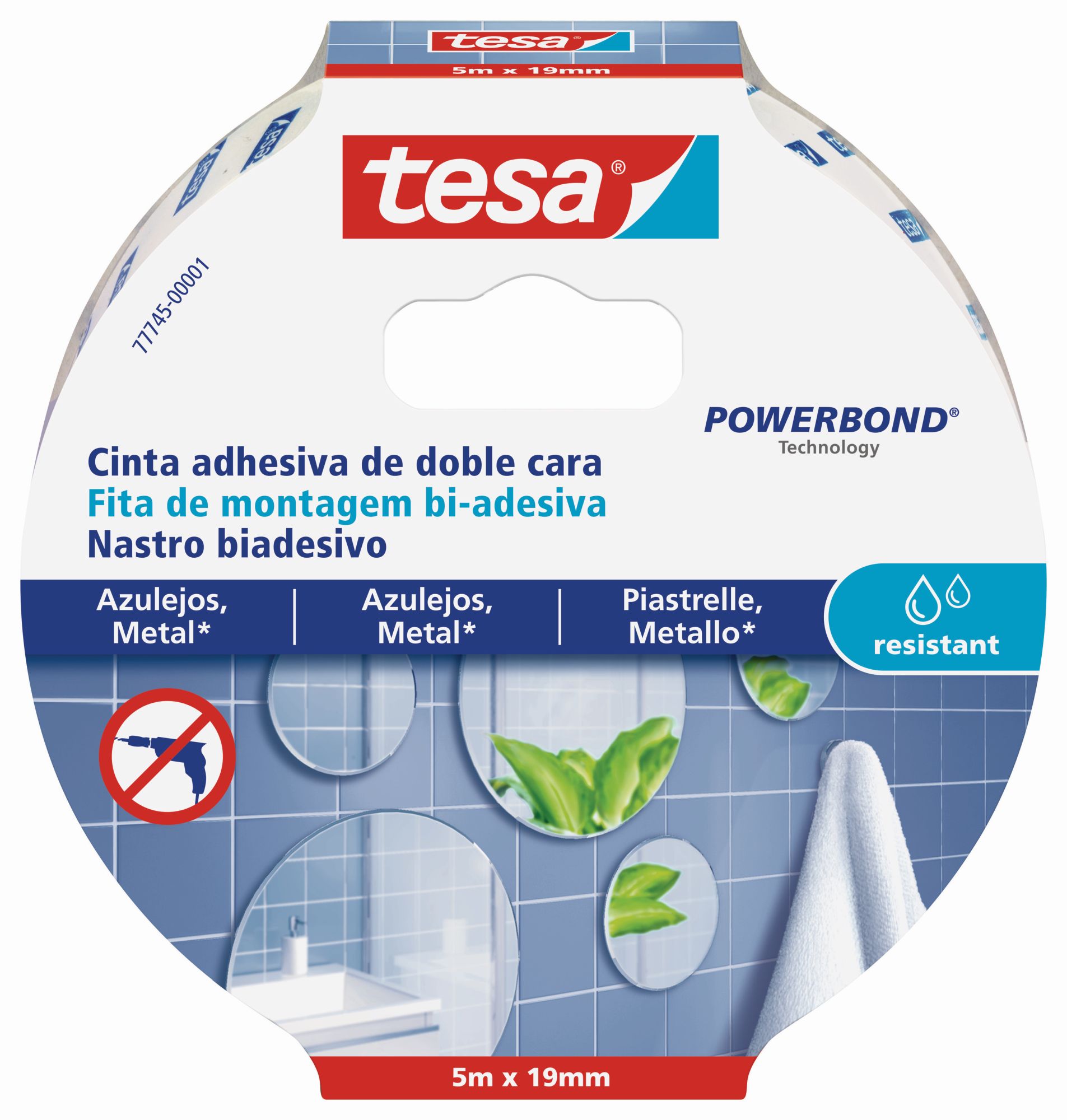 SMS Cinta D/C Powerbond 5x19mm resist a la humidad