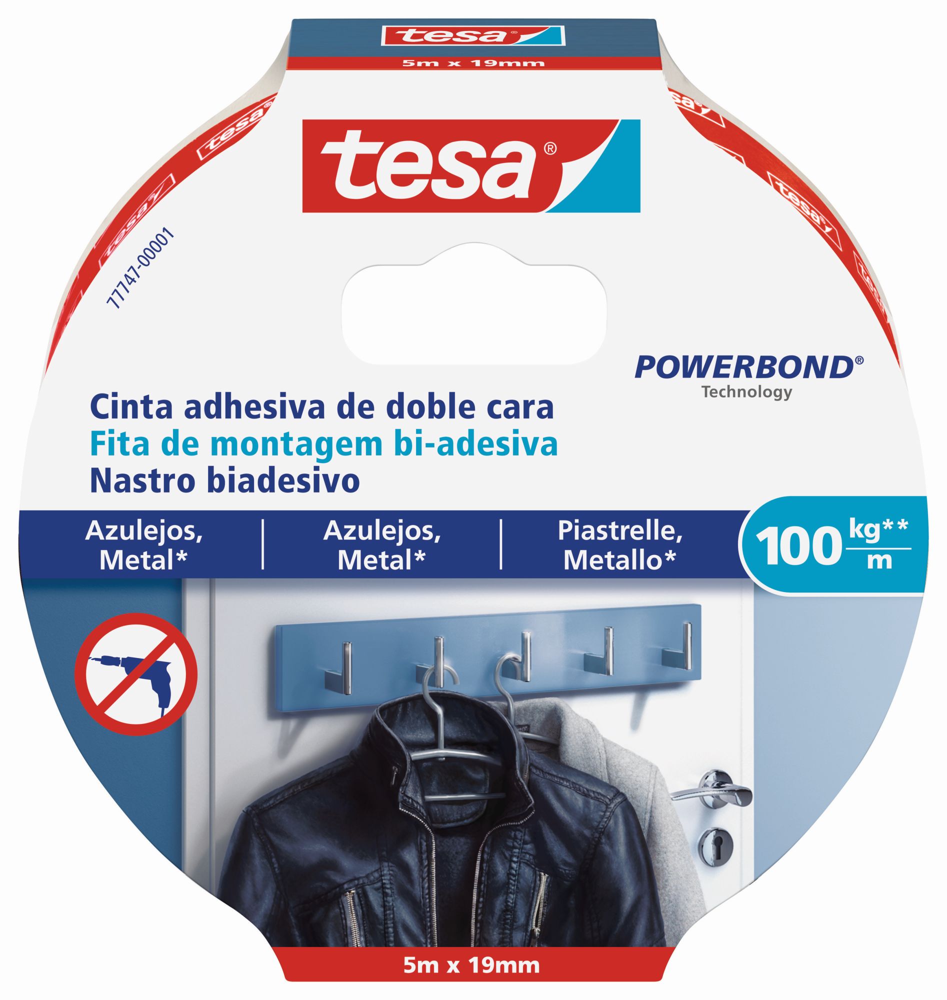 SMS Cinta D/C Powerbond 5x19mm Superficies Lisas