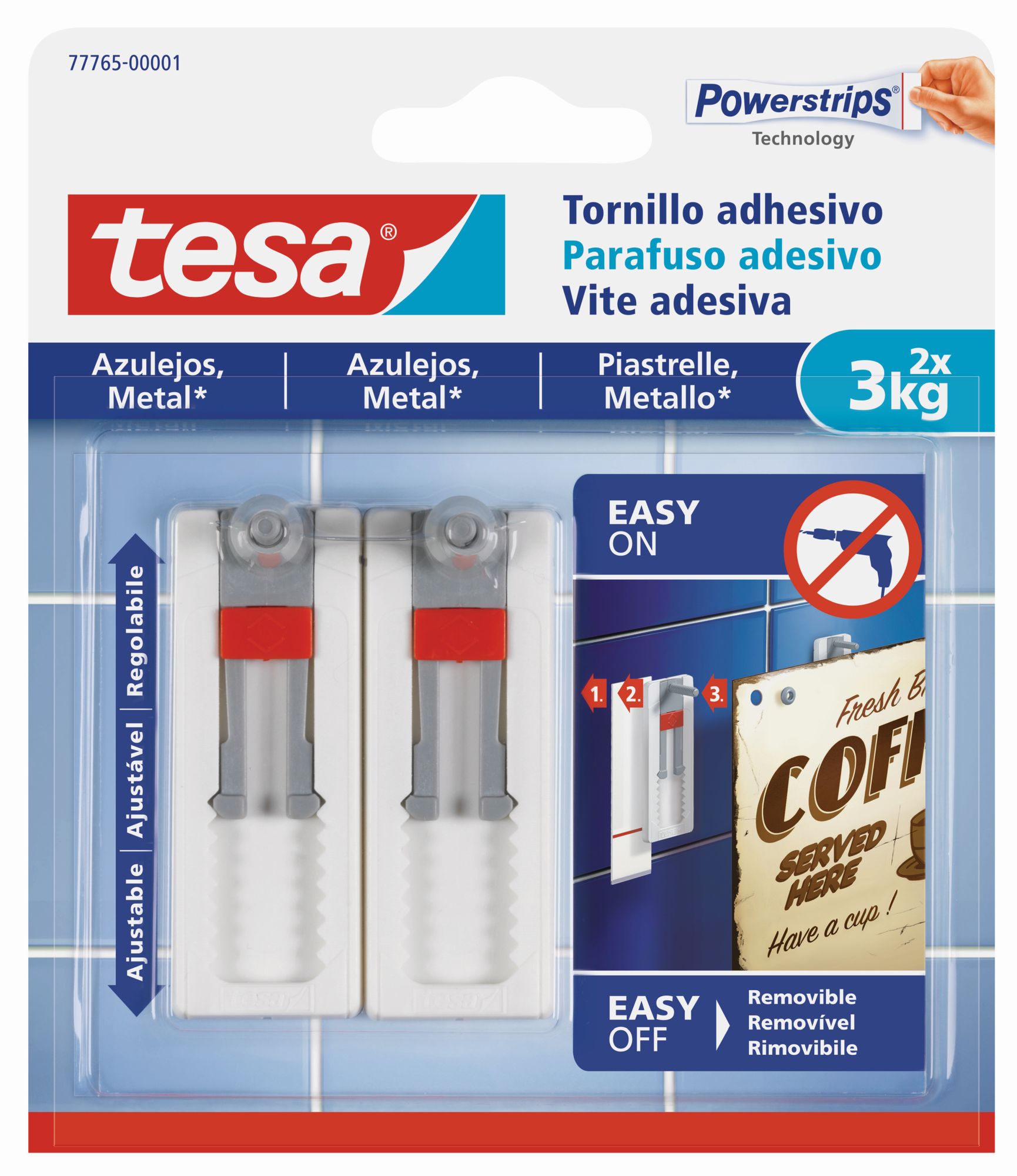 SMS Tornillo Adhesivo Ajustable para Azulejos hasta 3Kg