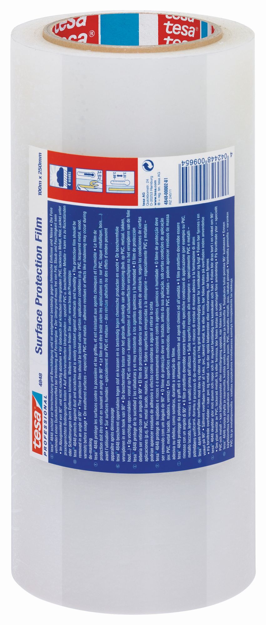 tesa 4848 Film de Protección Exteriores  100m x 250mm Transp.
