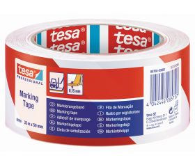 tesa 60760 cinta señalización, 33m:50mm, rojo-blanco