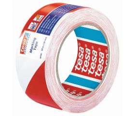 tesa 60760 cinta señalización, 33m:50mm, rojo-blanco