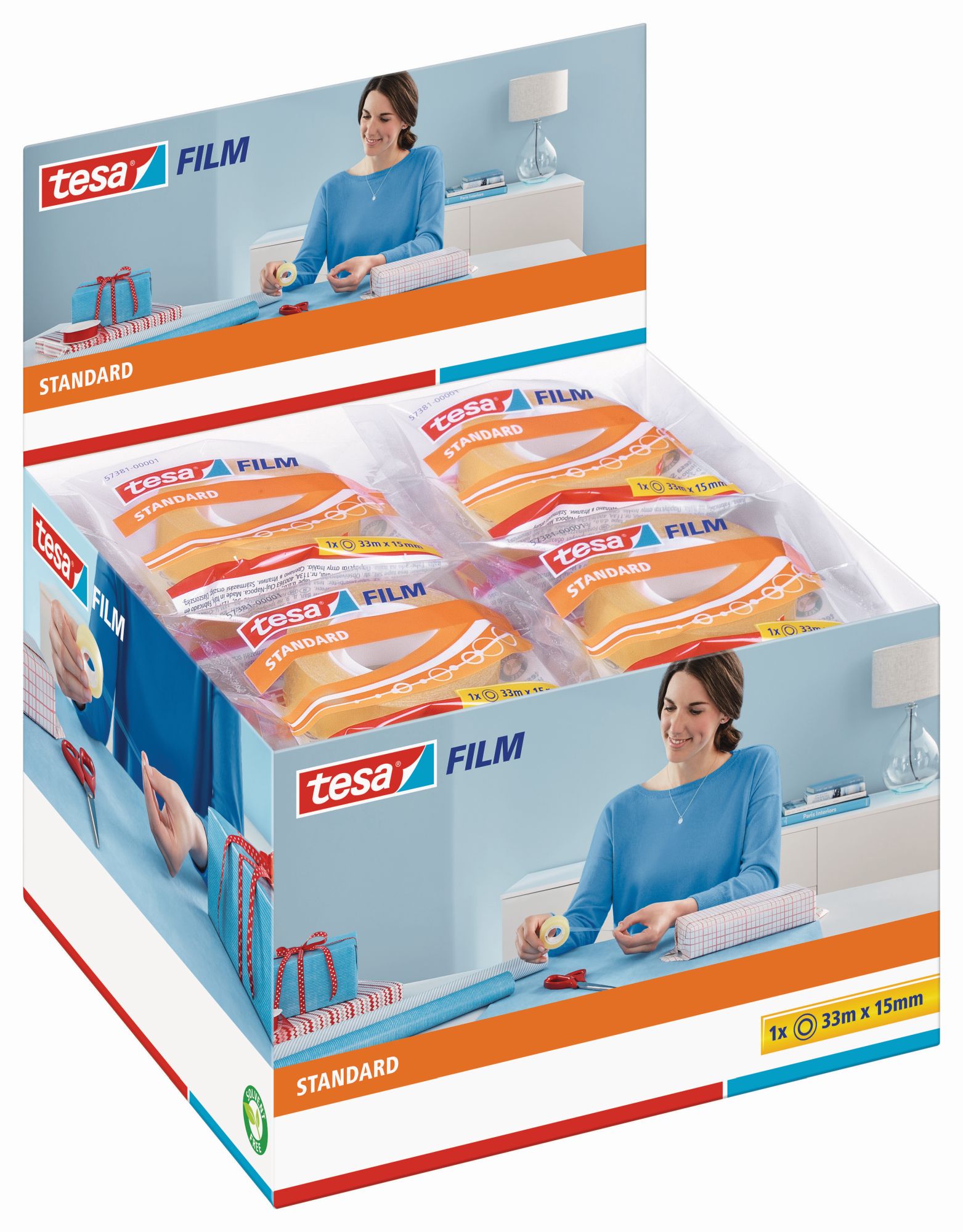 tesafilm Standard - Flow Pack - 33m x 15mm