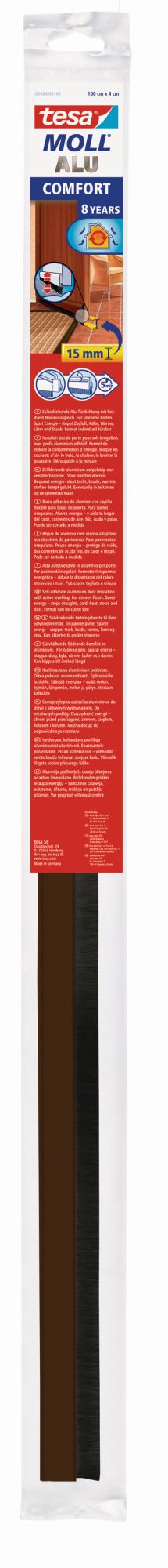 tesa 5405 Barras de aluminio COMFORT para suelos desiguales 1m x 40mm Marrón