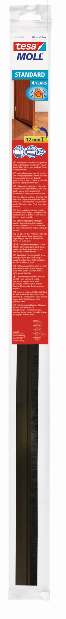 tesa 5433 Barras de PVC STANDARD para suelos lisos o ligeramente desiguales 1m x 37mm Marrón