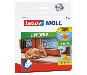 Burlete de caucho perfil E, 6m:9mm, marrón