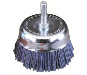 Cepillo taza bricolage nylon abrasivo azul, grano 150, diam. 75, con espiga 6mm