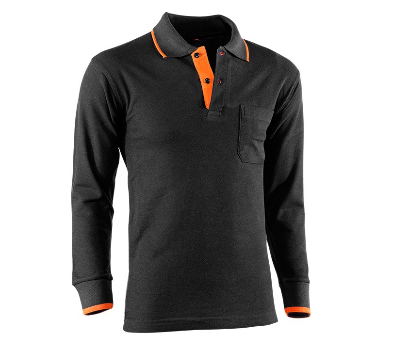 Polo 618 TOP RANGE XS  Negro / Naranja (5 unid.)