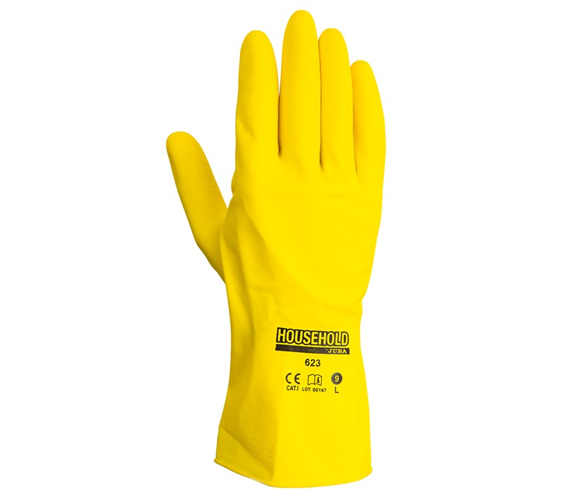 Guante Juba 623 HOUSEHOLD 7/S Amarillo. (12 pares)