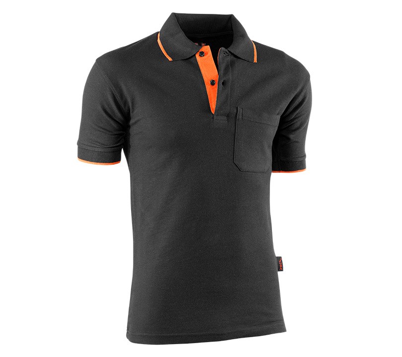 Polo 647 TOP RANGE XS  Negro / Naranja (5 unid.)