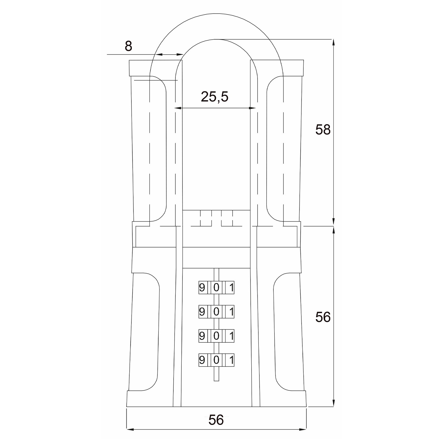 Candado combinación Black Force AL
