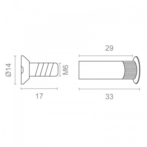 JGO TORNILLO UNION KOMBY TNE04 M6 NI