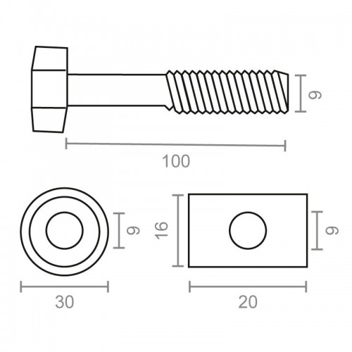 TORNILLO CAMA TRN12 9x100mm BC