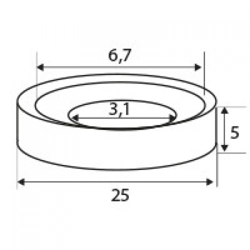 NEODIMIO ARO AVELLANADO IM31 25x5mm (6,7-3,1) NI