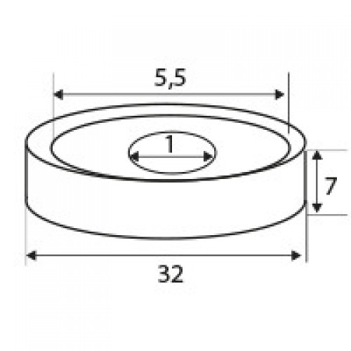 NEODIMIO ARO AVELLANADO IM31 32x7mm (5,5-1,1) NI