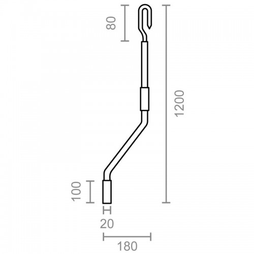 MANIVELA TOLDO BAJO TLD06 1200mm BL