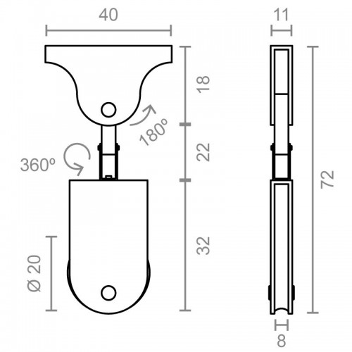 POLEA ORIENTABLE TOLDO TLD13 ZN