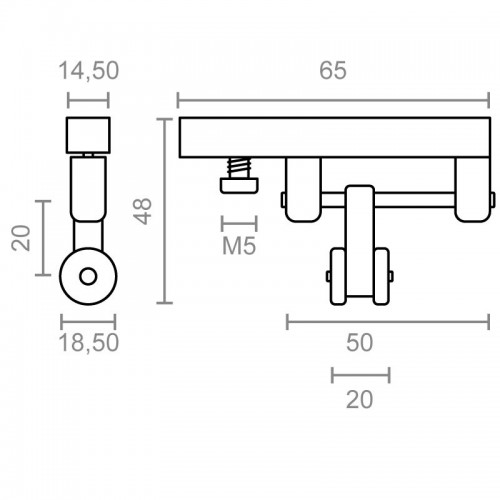 POLEA CORREDERA PERGOLA TLD21 20mm BL