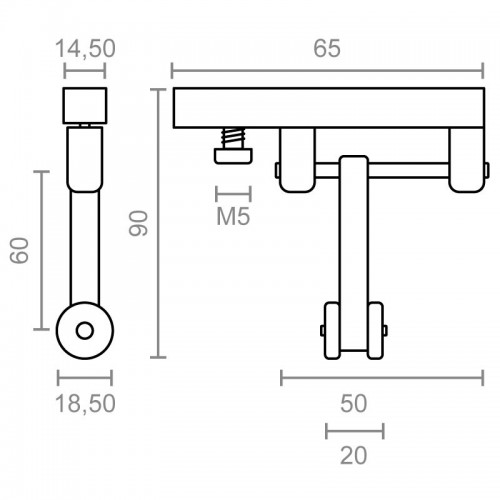 POLEA CORREDERA PERGOLA TLD21 60mm BL