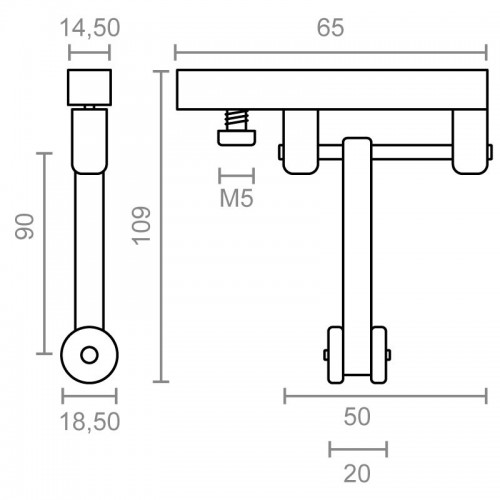 POLEA CORREDERA PERGOLA TLD21 90mm BL