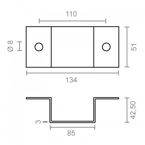ABRAZADERA PARED P/PERFIL 80/40 TLD24 BL