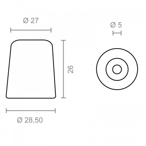 TOPE PUERTA ATORNILLAR TP18 26mm MA