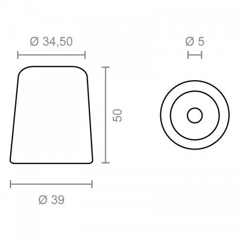 TOPE PUERTA ATORNILLAR TP18 50mm BL