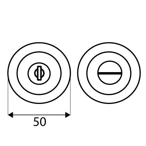 MULETILLA ROSETA C/LLAVE C/R 1095 50mm LTD