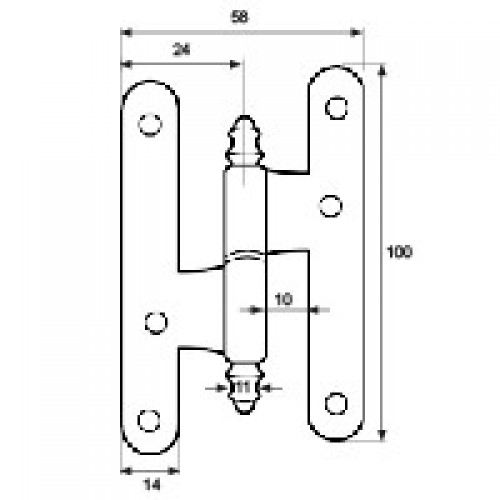 PERNIO C/R PN03 IZDA 100x58mm NE