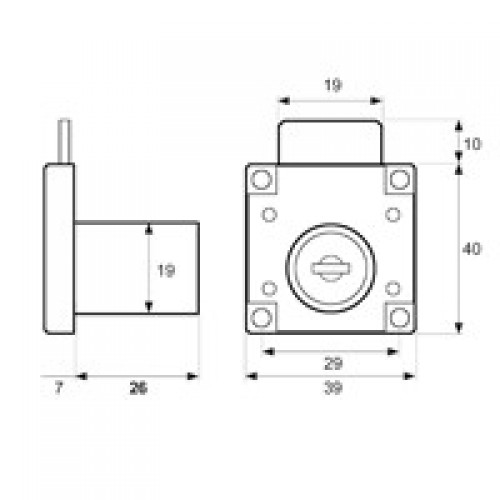 CERRADURA MUEBLE CM01 26mm CB