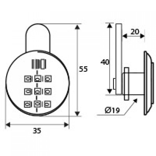 CERRADURA COMBINACION TAQUILLA CM13 NE