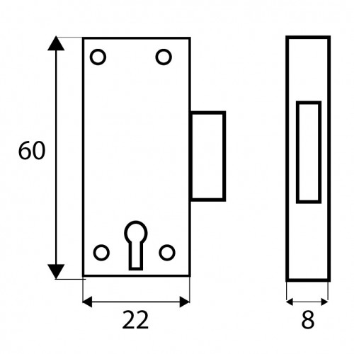 CERRADURA SOBREPONER CM17 22mm LTD