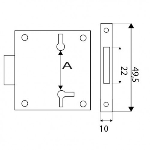 CERRADURA SOBREPONER CM16 25mm LTD